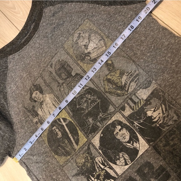 Philcos Star Wars Raglan 3/4 Long Sleeve T Shirt in Black & Gray Size L - Picture 7 of 9